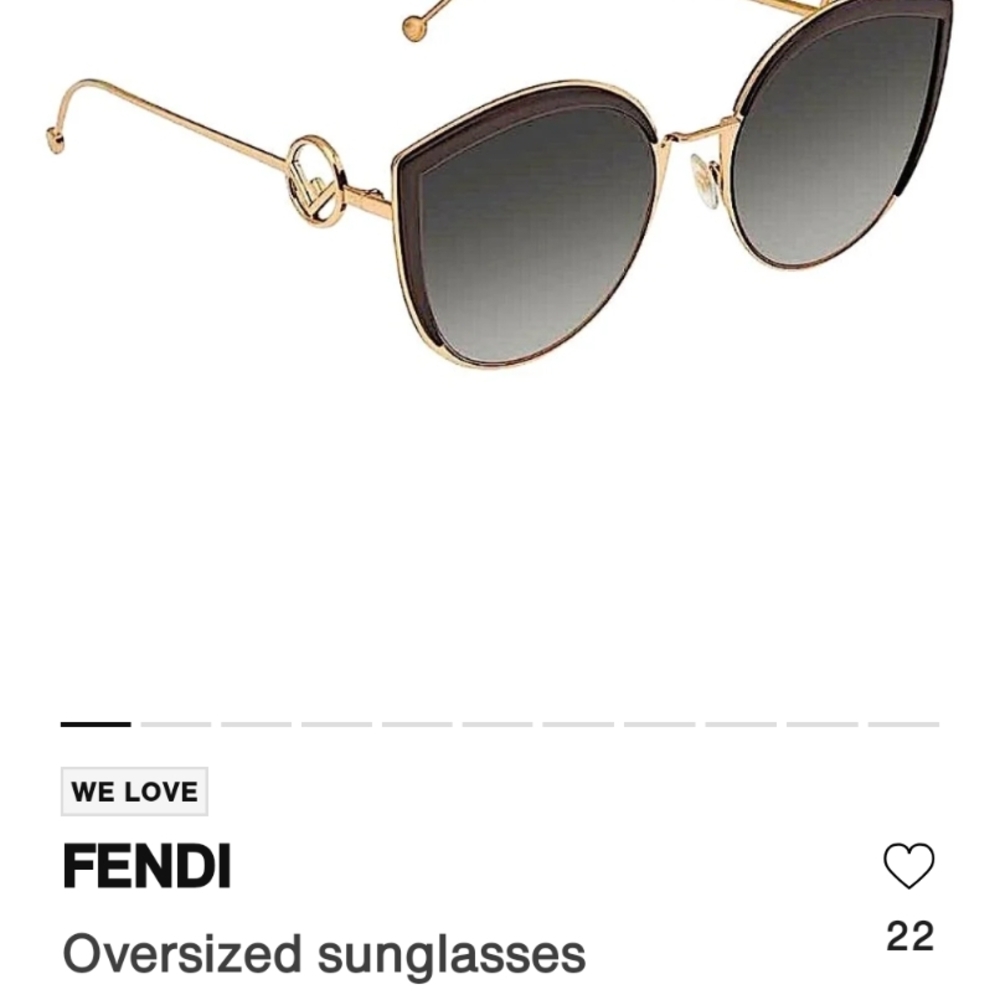 Fendi Women's Gold and Black Sunglasses